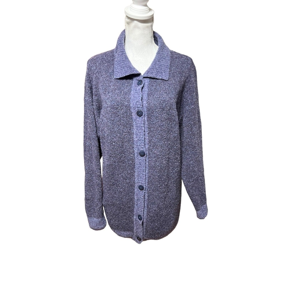 Kerry Woolen Mills Celtic Women's Lambswool Purple Button Cardigan XL